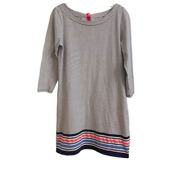 Lilly Pulitzer Noelle Dress Bayside Stripe True Navy Pink T-shirt Dress Medium - Picture 1 of 5